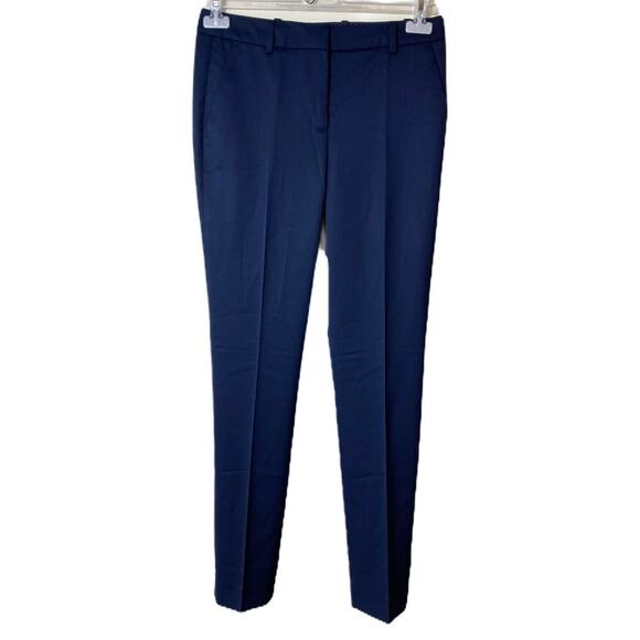 THE KOOPLES Stretch Trousers Pants Navy Blue Wool Straight Leg 34 US Small 2 NWT - Picture 2 of 6